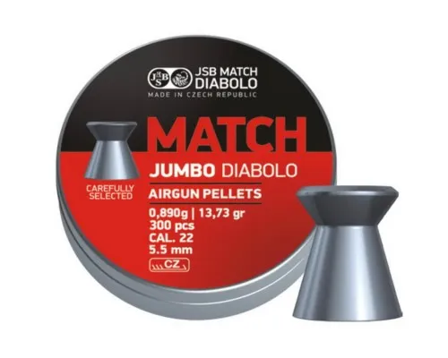 Пульки JSB Diabolo Jumbo Match 5.5мм, 0.89г (300шт) (546250-300)