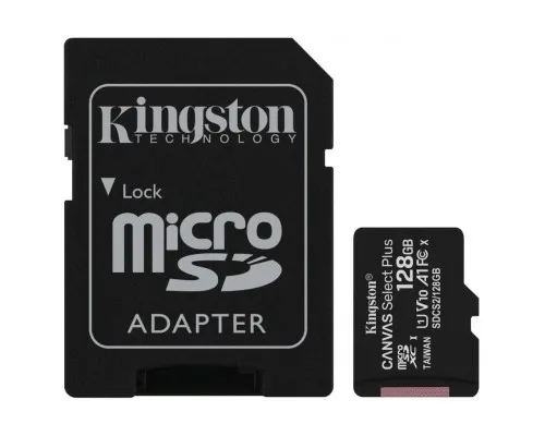 Карта памяті Kingston 128GB micSDXC class 10 A1 Canvas Select Plus (SDCS2/128GB)