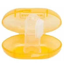 Детская зубная щетка Baby Team силиконовая щетка-массажер с контейнером (7200_оранжевый)