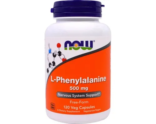 Вітамін Now Foods L-фенілаланін, L-Phenylalanine, 500мг, 120 капсул (NOW-00132)