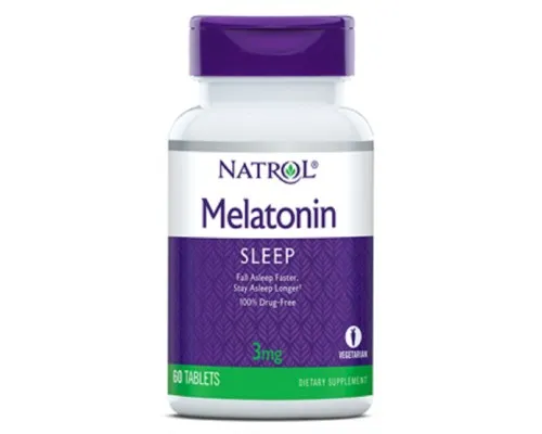 Амінокислота Natrol Мелатонін, Melatonin 3 мг, 60 таблеток (NTL-00510)