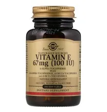 Вітамін Solgar Вітамін E, 67 мг (100 IU), d-Alpha Tocopherol & Mixed Tocoph (SOL-03461)