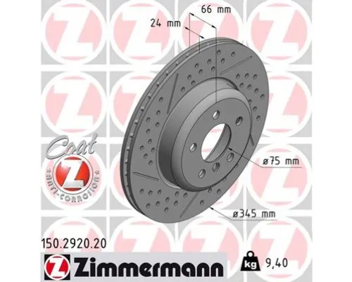 Гальмівний диск ZIMMERMANN 150.2920.20