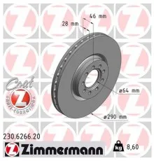 Тормозной диск ZIMMERMANN 230.6266.20