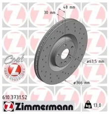 Гальмівний диск ZIMMERMANN 610.3731.52