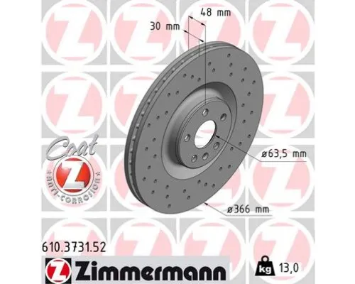 Тормозной диск ZIMMERMANN 610.3731.52