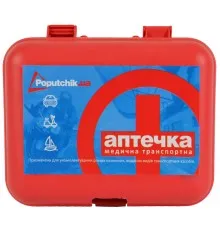 Автомобильная аптечка Poputchik згідно ТУ футляр пластиковий червоний 165х135х65 (02-003-П)
