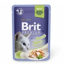 Вологий корм для кішок Brit Premium Cat 85 г (філе форелі в желе) (8595602518494)