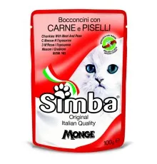 Вологий корм для кішок Simba Cat Wet м'ясний 100 г (8009470009348)