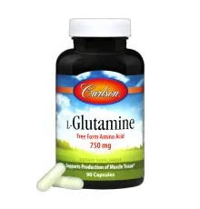 Аминокислота Carlson Глютамин 750мг, L-Glutamine, 90 капсул (CL6821)