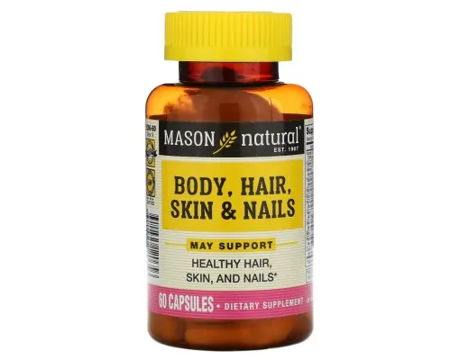 Витаминно-минеральный комплекс Mason Natural Формула для тела, волос, кожи и ногтей, Body, Hair, Skin & Nails, 60 (MAV12065)