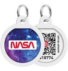 Адресник для животных WAUDOG Smart ID с QR паспортом "NASA21", круг 25 мм (0625-0148)