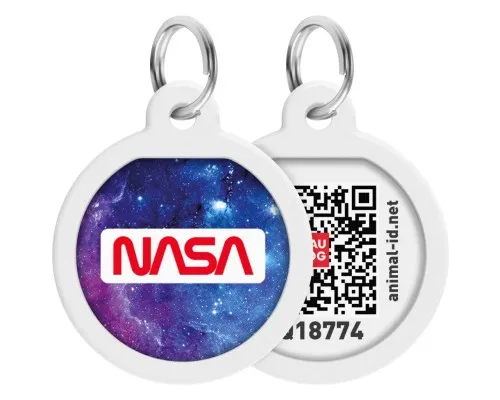 Адресник для тварин WAUDOG Smart ID з QR паспортом NASA21, коло 25 мм (0625-0148)
