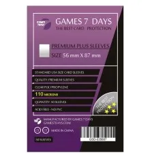 Протектор для карт Games7Days 56 х 87 мм, 110 мікрон, 50 шт (PREMIUM PLUS+) (GSD-035687)