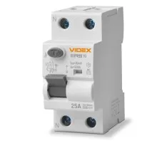 Диференційне реле (ПЗВ) Videx RESIST АС 2п 30мА 10кА 25А (VF-RS10-DR2AC25)