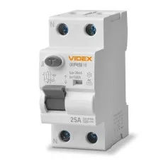 Дифференциальное реле (УЗО) Videx RESIST АС 2п 30мА 10кА 25А (VF-RS10-DR2AC25)
