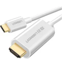 Кабель мультимедійний USB-C to HDMI 1.5m ABS Case MM121 white Ugreen (30841)
