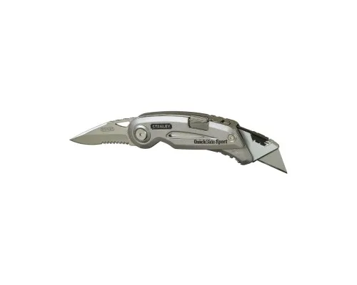 Ніж монтажний Stanley QUICKSLIDE SPORT UTILITY KNIFE складаний з двома лезами (0-10-813)