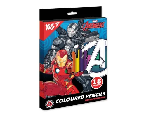 Олівці кольорові Yes 18 кол Marvel.Avengers (290686)