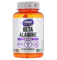 Аминокислота Now Foods Бета-Аланин, Beta-Alanine, 750 мг, 120 вегетарианских капсул (NOW-02008)