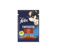 Влажный корм для кошек Purina Felix Fantastic с говядиной в желе 85 г (7613039838624)