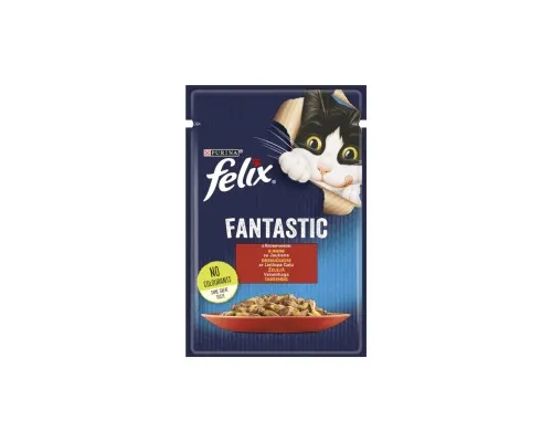 Вологий корм для кішок Purina Felix Fantastic з яловичиною в желе 85 г (7613039838624)