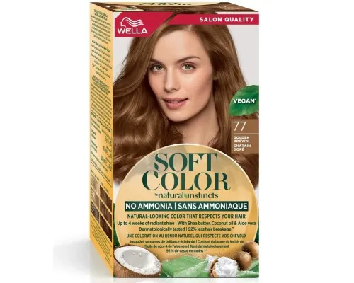 Фарба для волосся Wella Soft Color Безаміачна 77 - Золотисто-коричневий (3614228865777)