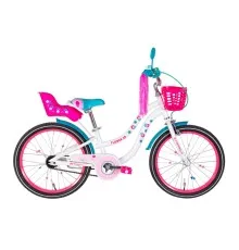 Велосипед Formula Flower Premium 20" 10" St 2024 Білий з рожевим та бірюзовим (OPS-FRK-20-214)