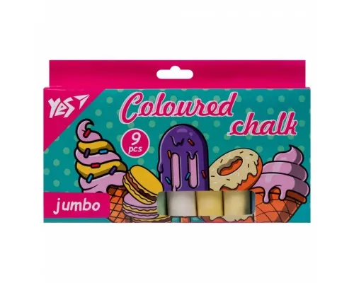 Крейда Yes кольорова Sweet Cream 9 шт JUMBO (400504)