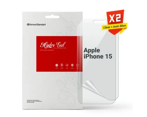 Плівка захисна Armorstandart Kit Clear + Anti-Blue Apple iPhone 15 (ARM80677)