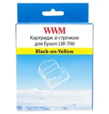 Лента для принтера этикеток WWM для Epson LW-700 24mm х 8m Black-on-Yellow (WWM-SC24Y)