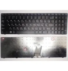 Клавиатура ноутбука Lenovo IdeaPad B570/B580/B590/V570/Z570 черная с черной рамкой RU (A43819)