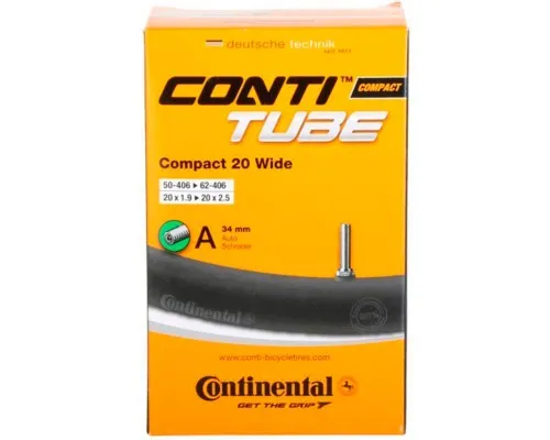 Велосипедная камера Continental Compact 20x1.9-2.5 wide 50-406 / 62-451 RE AV34mm (181271)