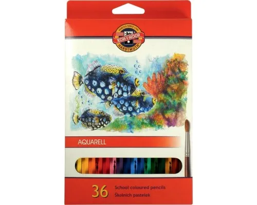 Карандаши цветные Koh-i-Noor Mondeluz Рыбки акварельные 36 цветов (3719_p)
