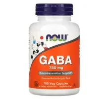 Аминокислота Now Foods GABA (Гамма-Аминомасляная Кислота) 750 мг, 100 вегетарианск (NOW-00089)