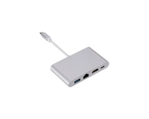 Концентратор Dynamode USB3.1 Type-C to 1хHDMI, 1хRJ-45, 1хUSB 3.0, 1хUSB Type-C Fe (Multiport USB 3.1 Type-C to HDMI-RJ45)