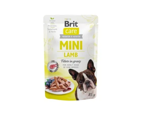 Вологий корм для собак Brit Care Mini pouch 85 г (філе ягняти в соусі) (8595602534401)