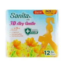 Гигиенические прокладки Sanita 3D Airy Gentle Ultra Slim Wing 24.5 см 12 шт. (8850461090803)