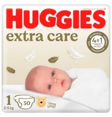 Підгузки Huggies Extra Care Розмір 1 (2-5 кг) 50 шт (5029053564883)