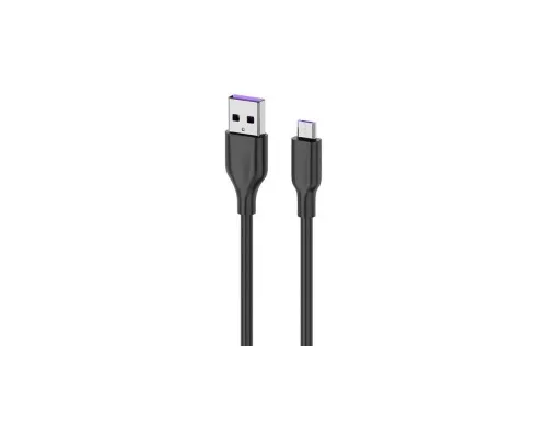Дата кабель USB 2.0 AM to Micro 5P 1.0m Glow black 2E (2E-CCAM-BL)