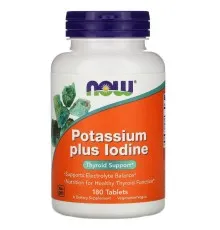 Минералы Now Foods Калий плюс йод, Potassium Plus Iodine, 180 таблеток (NOW-01452)