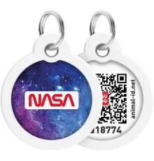Адресник для животных WAUDOG Smart ID с QR паспортом "NASA21", круг 30 мм (230-0148)