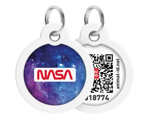 Адресник для тварин WAUDOG Smart ID з QR паспортом NASA21, коло 30 мм (230-0148)
