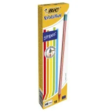 Олівець графітний Bic Evolution Stripes HB, з гумкою (bc8960342)