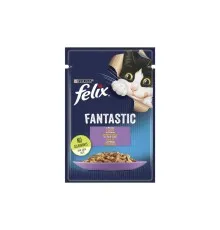 Вологий корм для кішок Purina Felix Fantastic з ягням у желе 85 г (7613039838969)