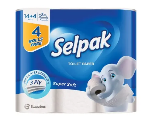 Туалетний папір Selpak 3 шари 14+4 рулонів (8690530184466)