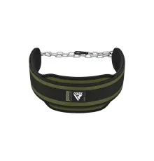 Обважнювач RDX Пояс з ланцюгом T7 Pro Dipping Belt 2 Layer неопреновий Army Green (WDB-T7AG)