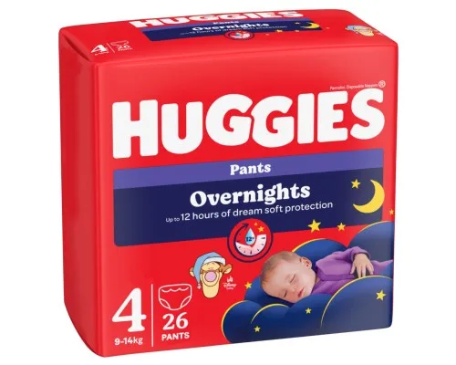 Подгузники Huggies Overnights Pants Трусики 4 9-14 кг 26 шт. (5029053581088)