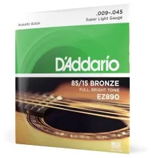 Струни для гітари D'Addario 85/15 Bronze Super Light (09-45) (EZ890)