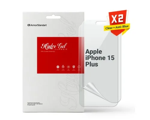 Плівка захисна Armorstandart Kit Clear + Anti-Blue Apple iPhone 15 Plus (ARM80678)